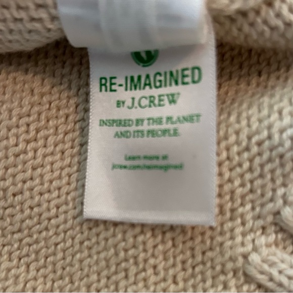 NWT J. Crew Cream 100% Cotton Turtleneck Ribbed-Hem Sweater, Size Medium - Picture 16 of 16